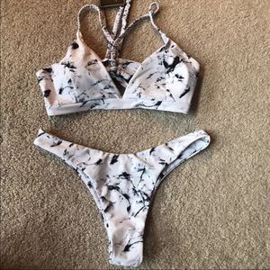 NWT Zaful Marble Bikini Set